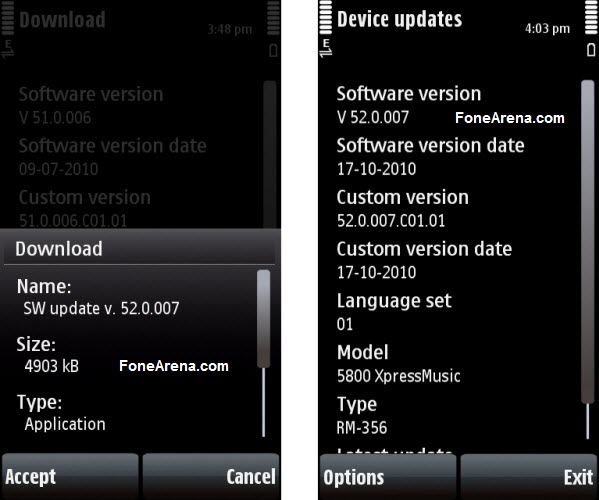 Checking Software Version Nokia 5800