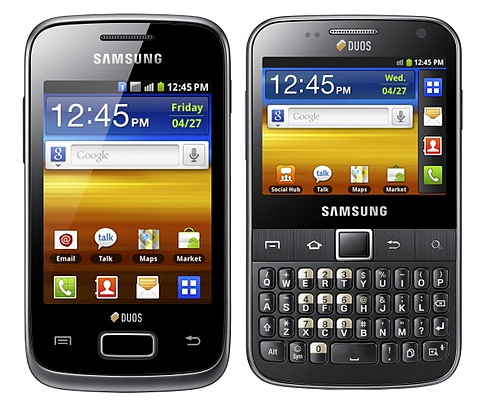 Samsung on Samsung Galaxy Y Duos And Galaxy Y Pro Duos Dual Sim Android Phones