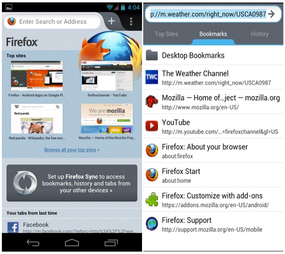 mozilla firefox app for android phone