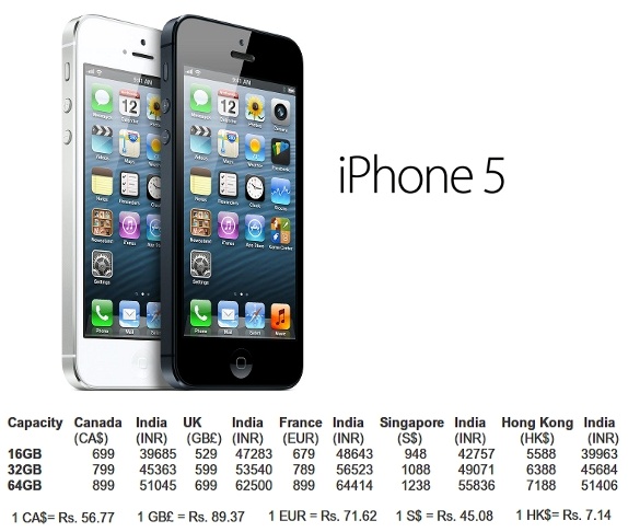 Apple iPhone 5 prices start at Rs 45,500 in India -