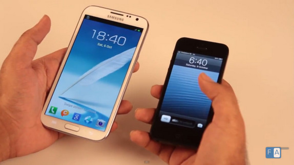 Samsung Galaxy Note 2 Vs Iphone 5 Video