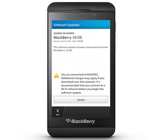 blackberry z10 software update