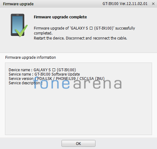 Samsung Galaxy S2 Android 4.1.2 India Kies