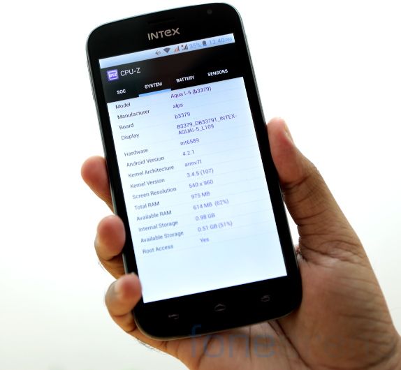 Intex Aqua i-5 Benchmarks