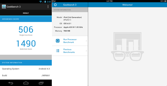 Geekbench 3 for Android and iPad