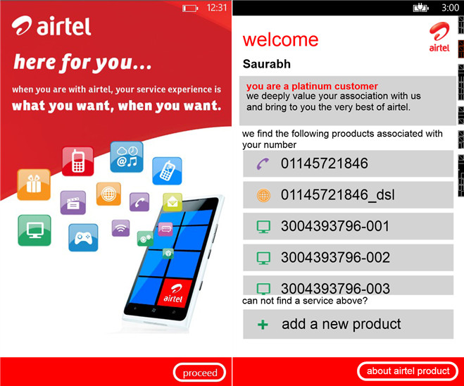 my airtel for Windows Phone 8