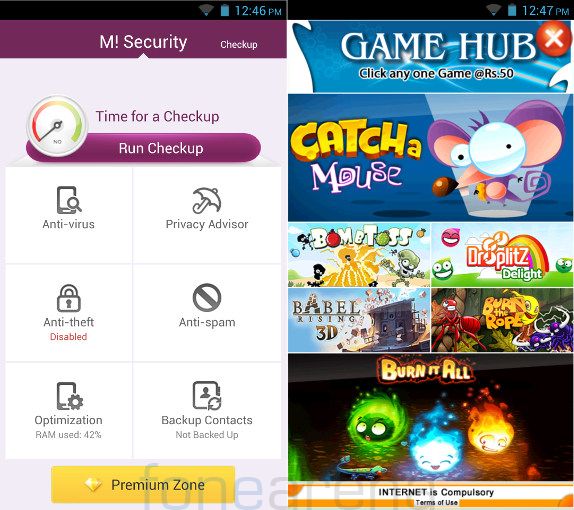 Micromax Canvas Turbo M Security and Game Hub