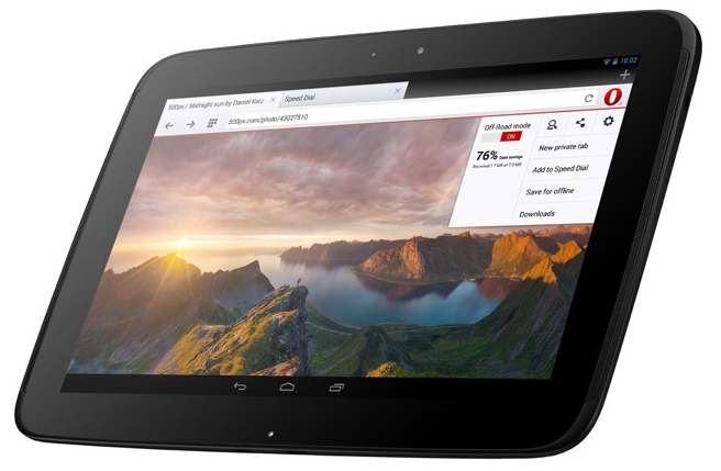 Opera 18 for Android Tablets