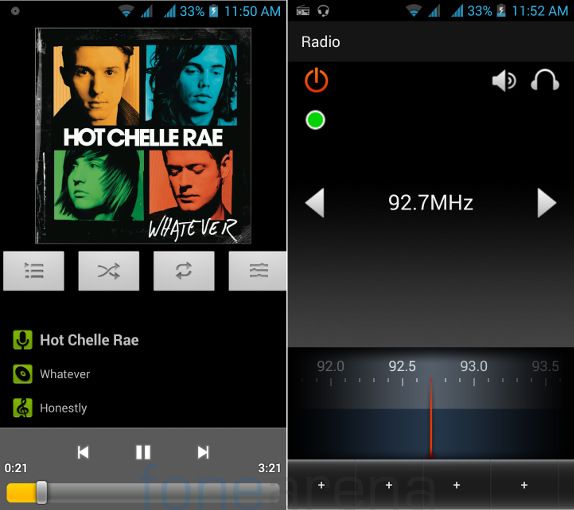 Xolo Q1100 Music Player and FM Radio