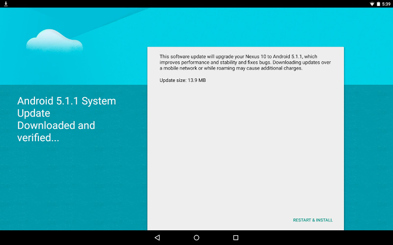 Android 5.1.1 Nexus 10