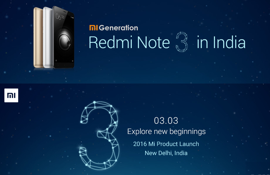 Xiaomi Redmi Note 3 India launch invite