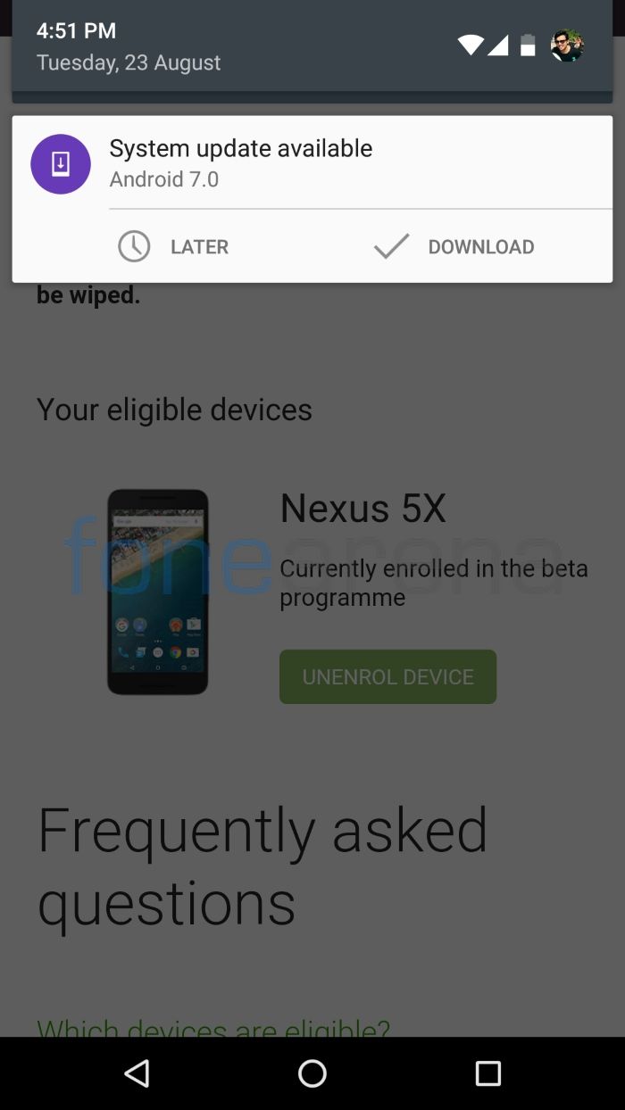 google-android-7.0-torrone-Ota-update - Nexus-5x-fonearena-6