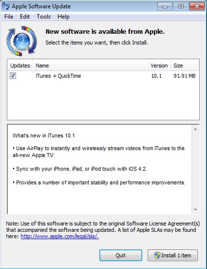 Apple iTunes 10.1 available for Download , iOS 4.2 update coming soon