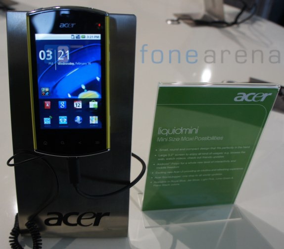 Acer Liquid Mini launching in India at Rs.11990