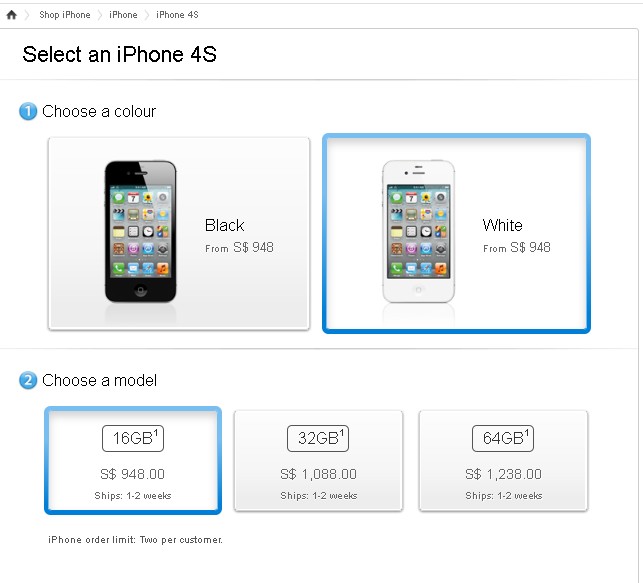 Apple Iphone 4s Singapore Prices Out