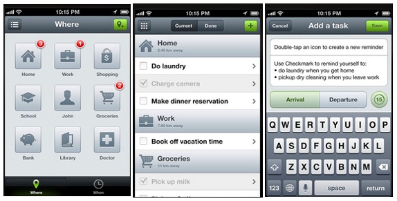Checkmark new location-based reminder app launched for iPhone