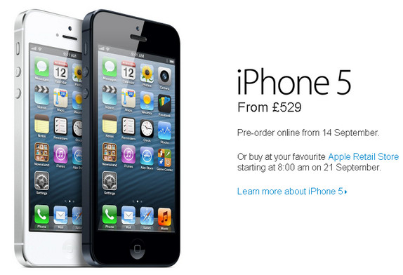 Unlocked Apple iPhone 5 Prices for UK Revealed