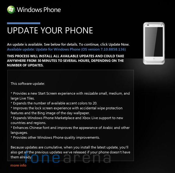 HTC Radar Windows Phone 7.8 update India
