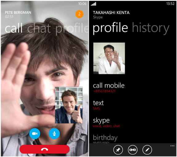 Skype for Windows Phone 8 Preview v2.4