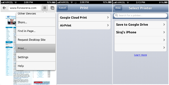 Chrome For Iphone And Ipad Updated With Google Cloud Print And Apple Airprint Support