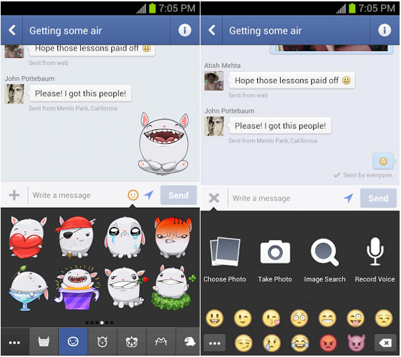 facebook messenger stickers