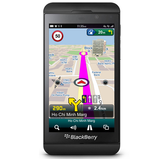 MapmyIndia Navigator Mobile for BlackBerry Z10