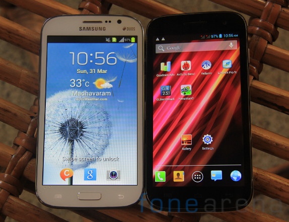 Samsung Galaxy Grand Duos vs Micromax Canvas HD-2