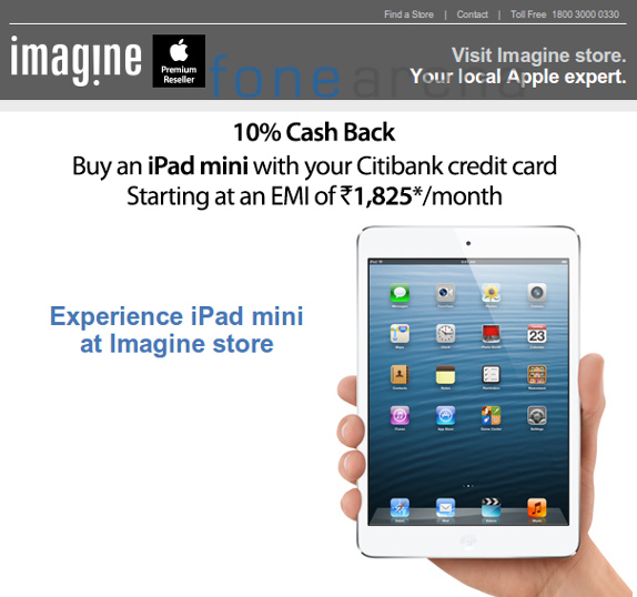 Apple iPad mini Citibank Cash back