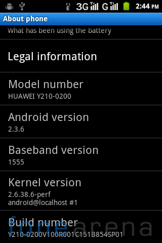 Huawei Ascend Y210D Android Version
