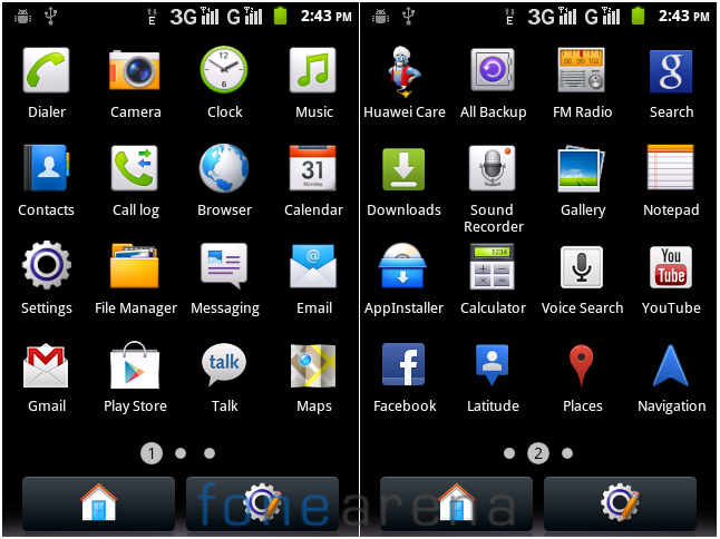 Huawei Ascend Y210D Apps