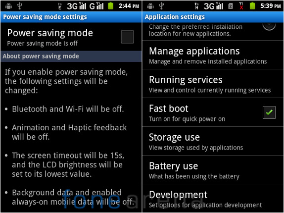 Huawei Ascend Y210D Power Saving and Fast boot