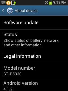 Samsung Galaxy Chat Android 4.1.2 India