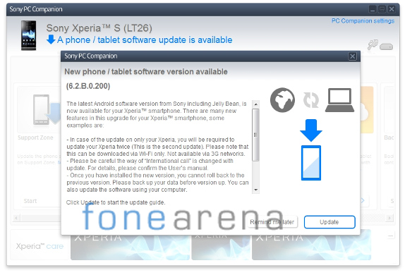 Sony Xperia S Android 4.1.2 update