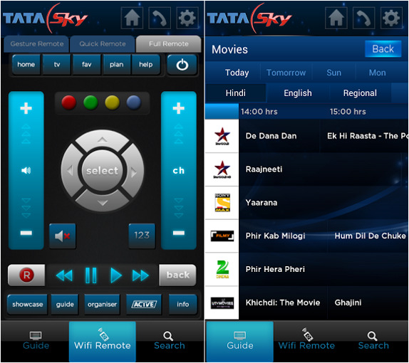 Tata sky sale remote download app