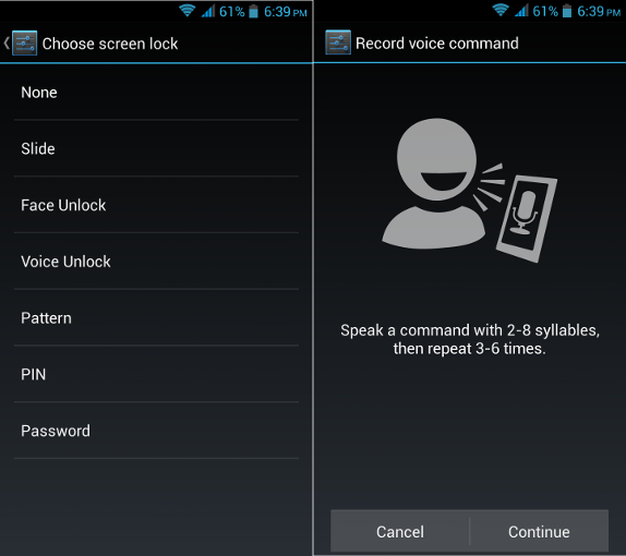 Celkon A119Q Lock Settings and Voice Unlock