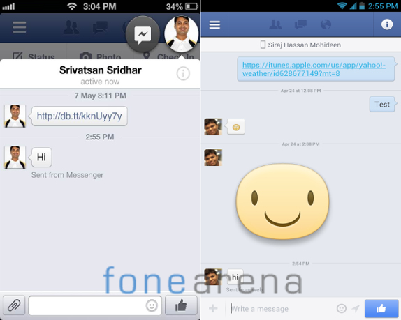 Facebook for Android and iPhone Like Button