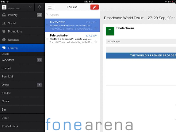 Gmail 2.3 for iPad