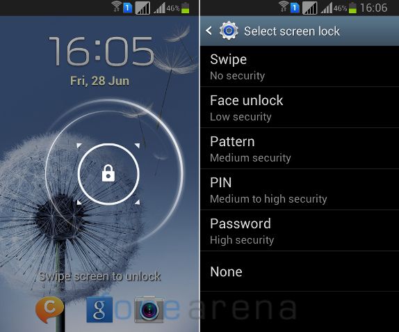 Samsung Galaxy Grand Quattro Lock Screen