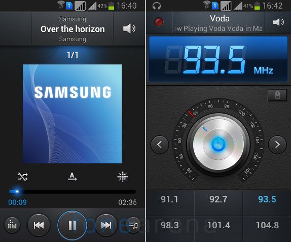 Samsung Galaxy Grand Quattro Music Player and FM
