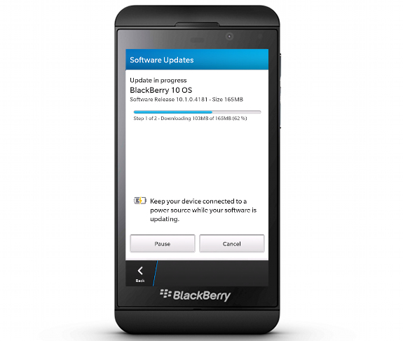 next blackberry z10 update