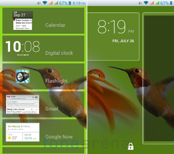 Intex Aqua i5 Lock Screen Widgets