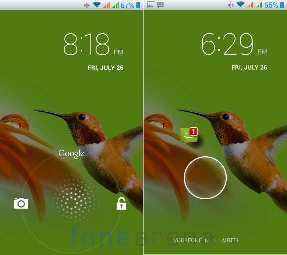 Intex Aqua i5 Lock Screen