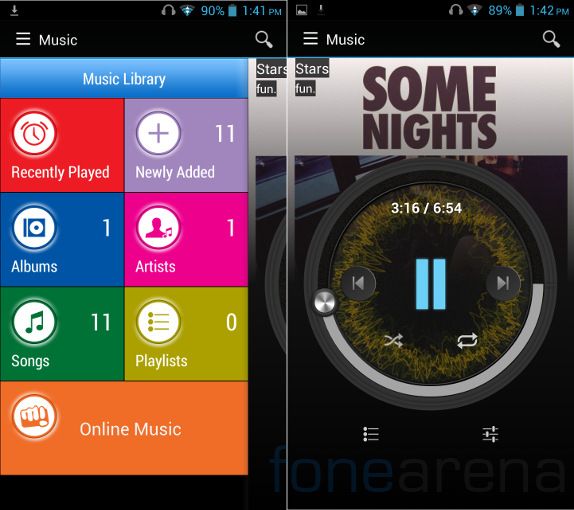 Micromax Canvas 4 Music Player
