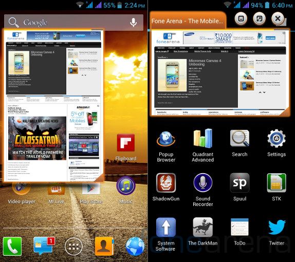 Micromax Canvas 4 Popup Browser