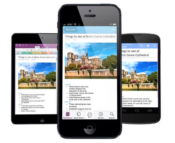 Microsoft OneNote for Android, iPhone and iPad