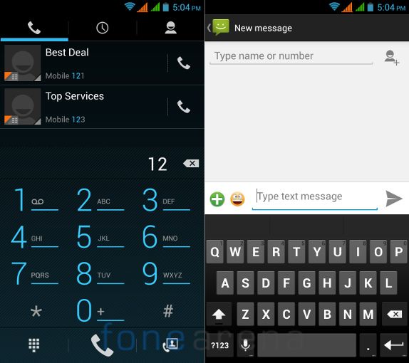 Xolo Q1000 Dialer and Messaging