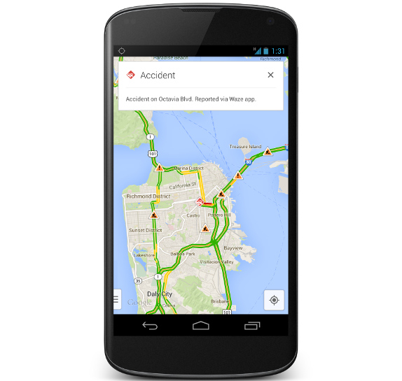 Google Maps for Android Waze incident reports