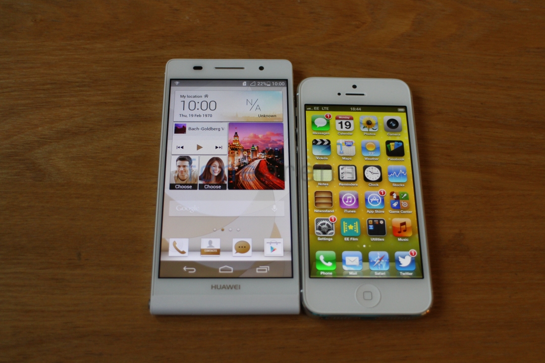 huawei ascend p6 vs iphone 4s