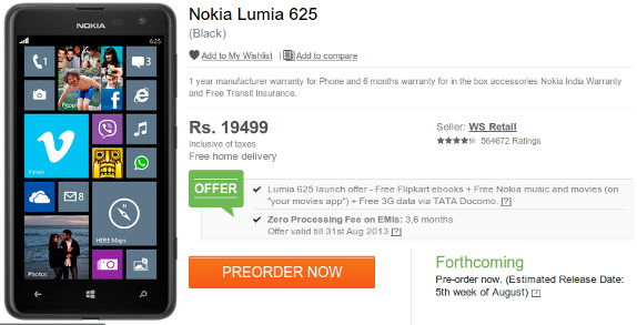 Nokia Lumia 625 Flipkart