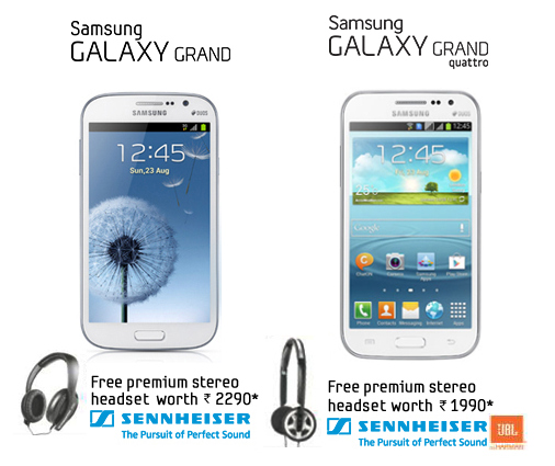 Samsung offers a free Sennheiser headset with Galaxy Grand and